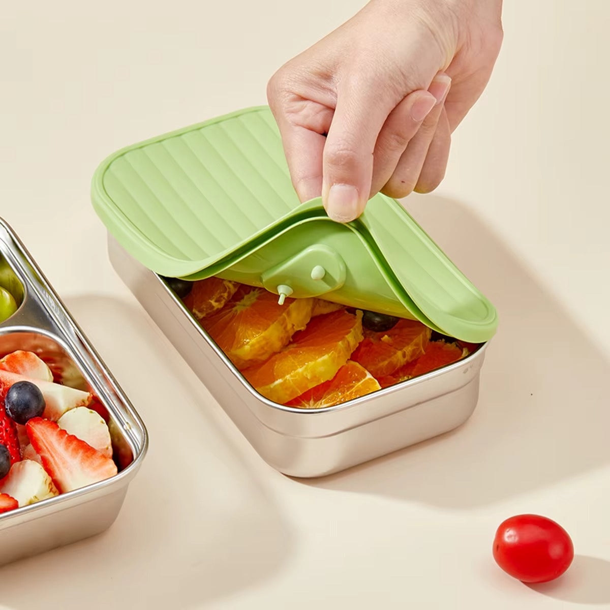 WORTHBUY 304 Stainless Steel Lunch Box With Lid Portable Fruit Salad Food Container Stackable Leak Proof Bento Box For Student